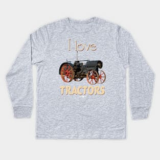 I Love Tractors Titan 10-20 Kids Long Sleeve T-Shirt